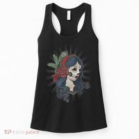 Day Of The Dead Girl With Flower Graphic Women's Tank Top thumb 0