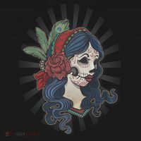 Day Of The Dead Girl With Flower Graphic Women's Tank Top thumb 5