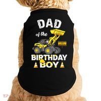 Dad Of The Birthday Boy Construction Family Matching Doggie Tank thumb 0