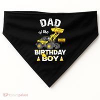 Dad Of The Birthday Boy Construction Family Matching USA-Made Doggie Bandana thumb 0