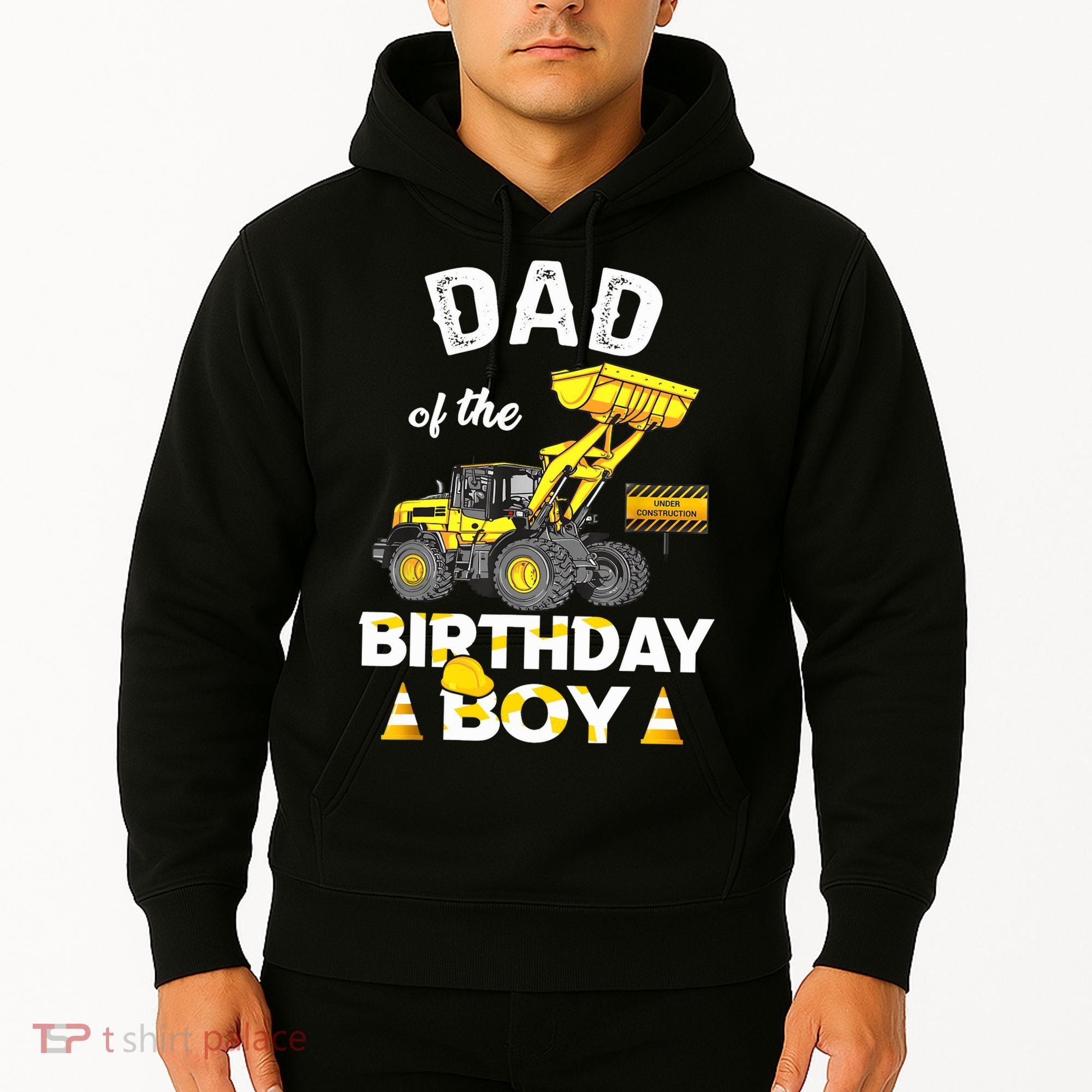 Dad Of The Birthday Boy Construction Family Matching Hoodie
