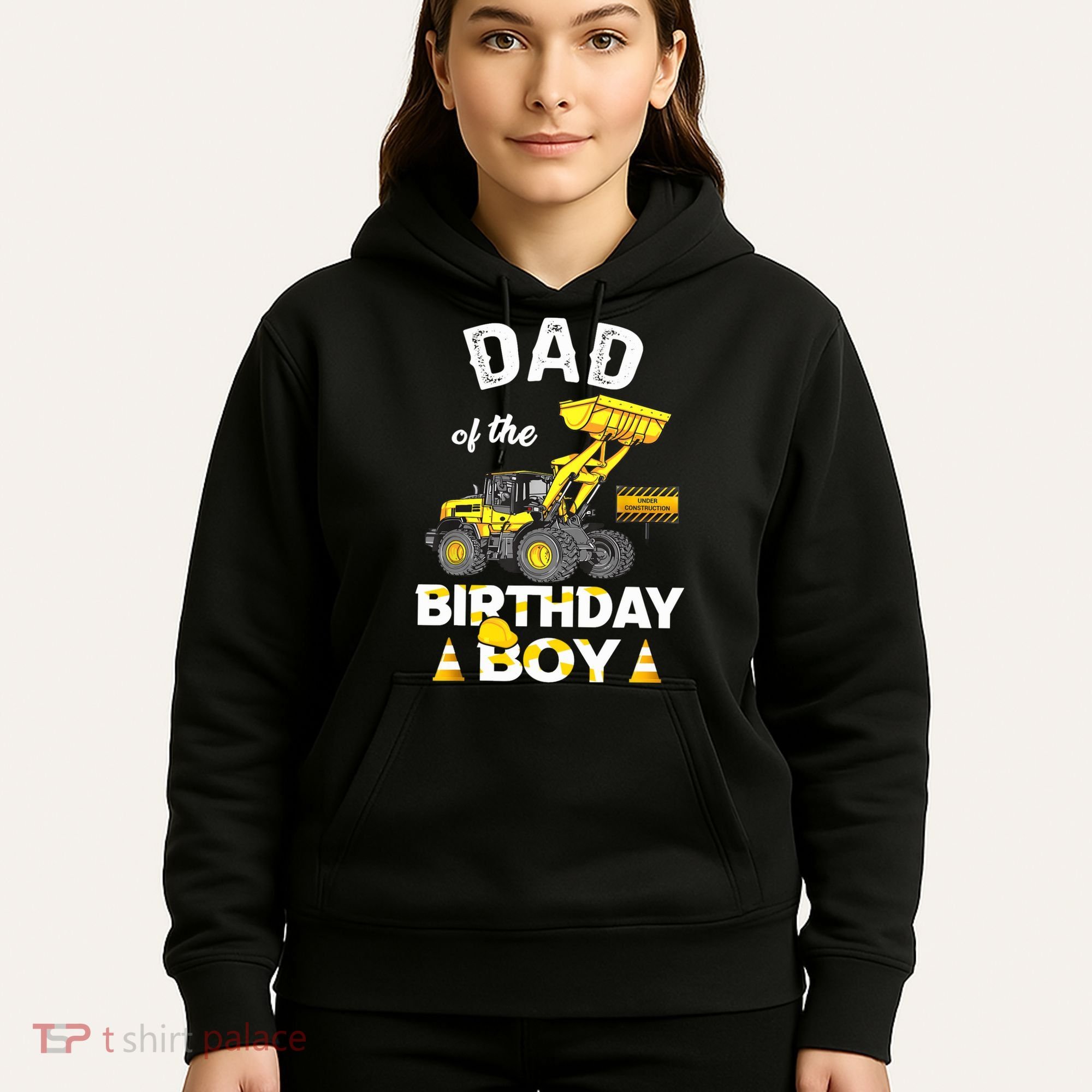 Dad Of The Birthday Boy Construction Family Matching Hoodie