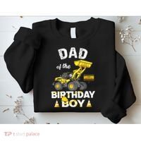 Dad Of The Birthday Boy Construction Family Matching Sweatshirt thumb 2