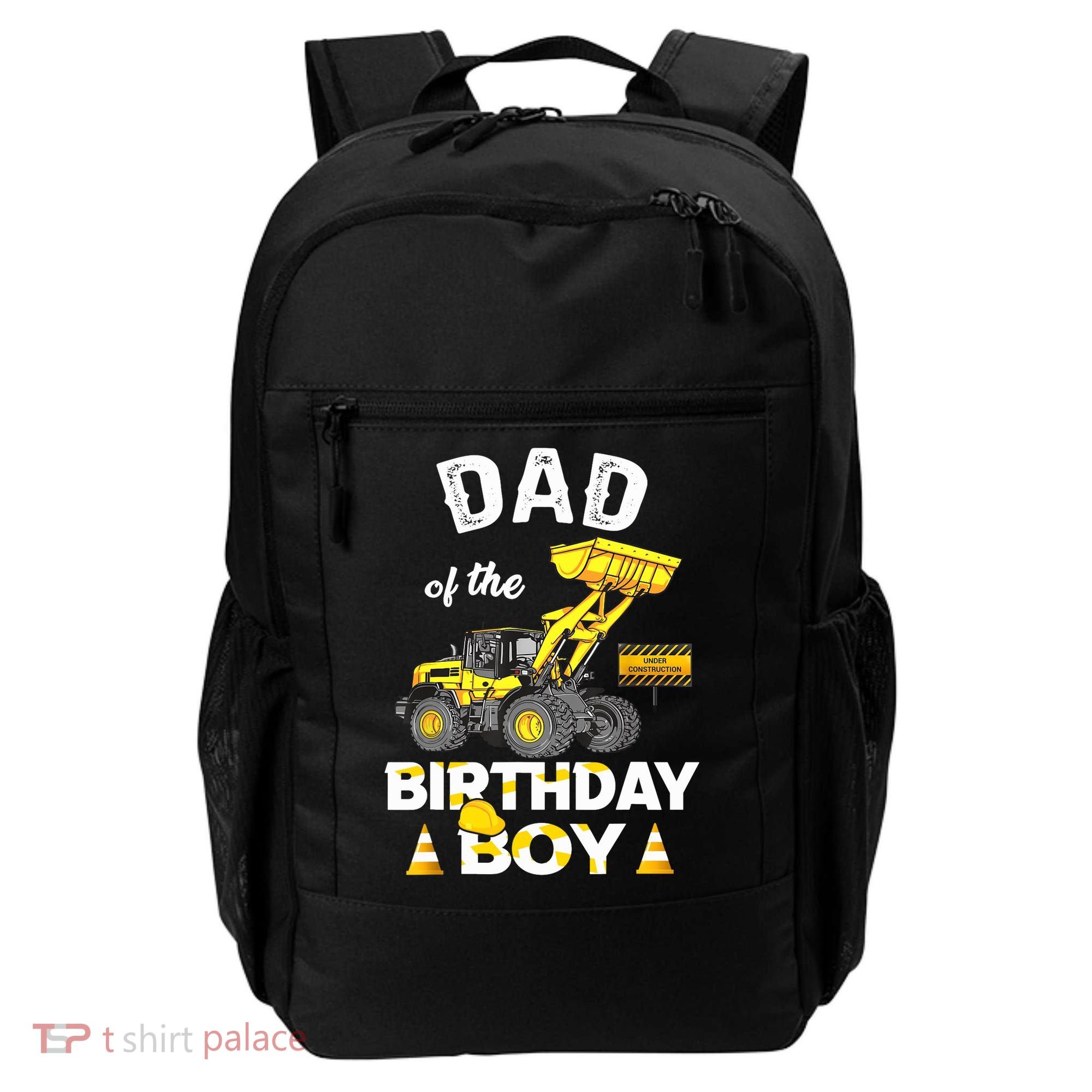 Dad Of The Birthday Boy Construction Family Matching Backpack