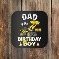 Dad Of The Birthday Boy Construction Family Matching Coaster thumb 0