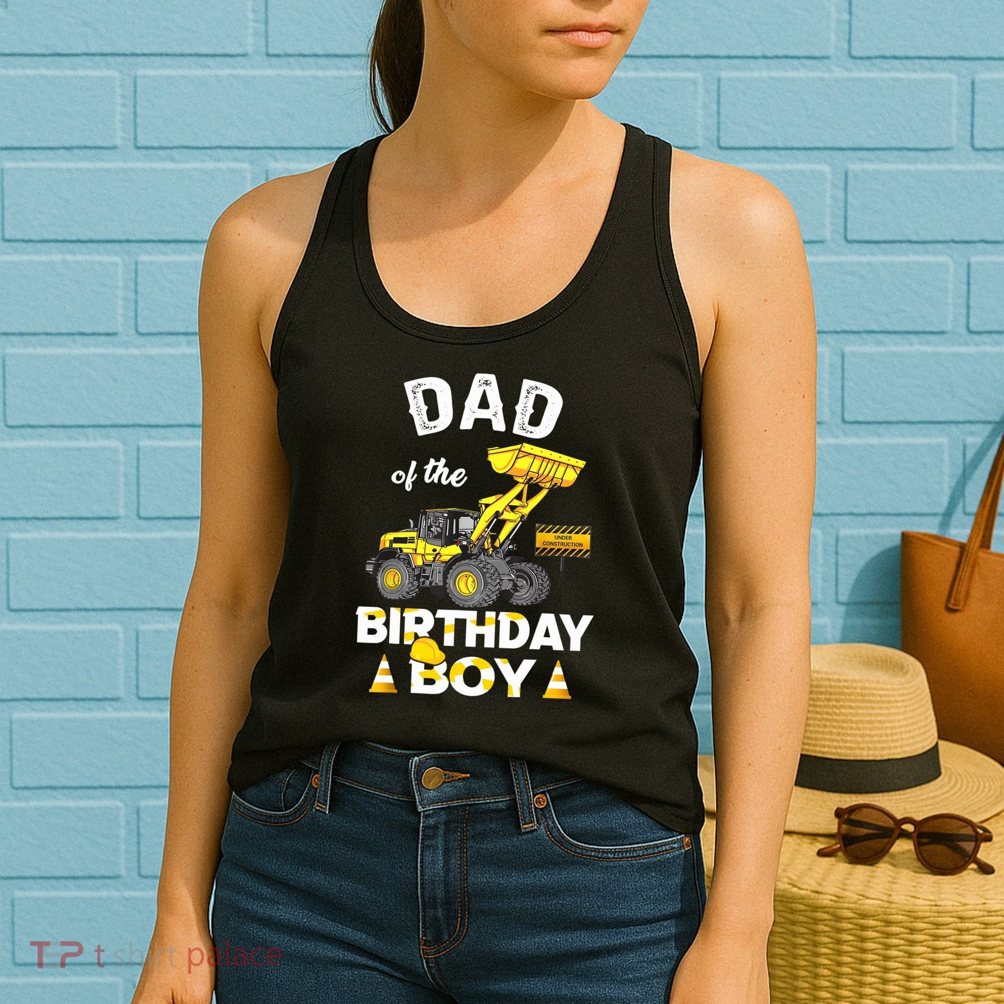 Dad Of The Birthday Boy Construction Family Matching Women's Tank Top