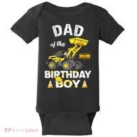 Dad Of The Birthday Boy Construction Family Matching Baby Bodysuit thumb 0