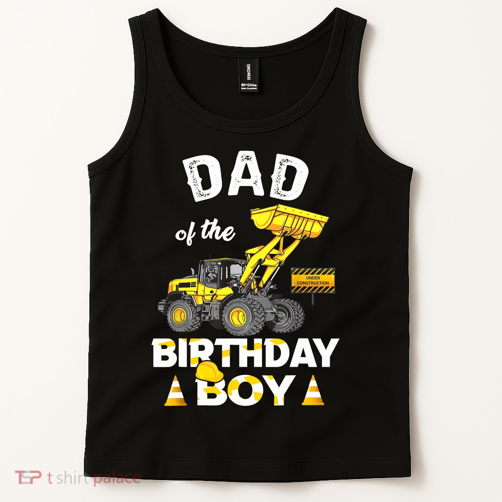 Dad Of The Birthday Boy Construction Family Matching Tank Top