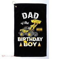 Dad Of The Birthday Boy Construction Family Matching Golf Towel thumb 0