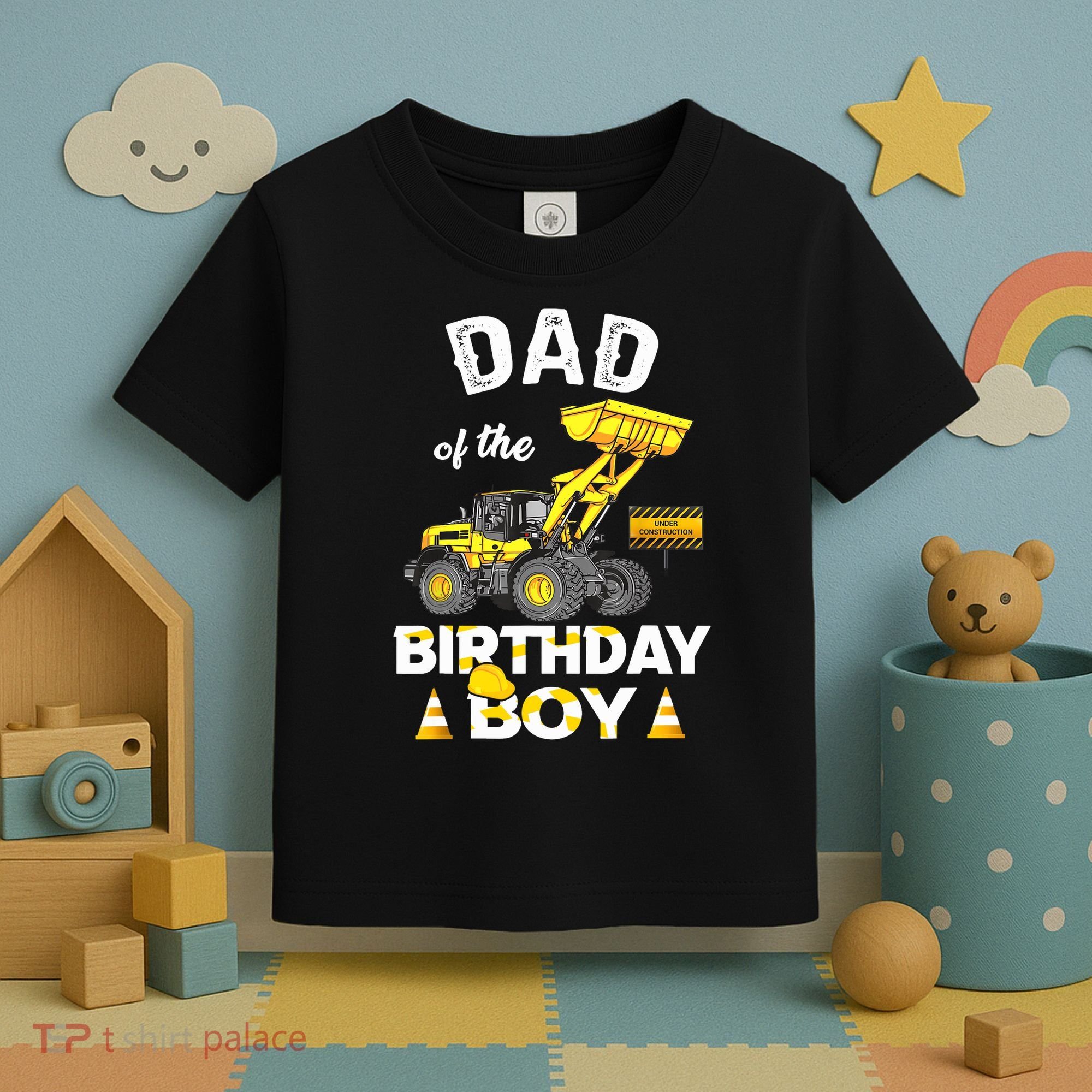 Dad Of The Birthday Boy Construction Family Matching Toddler T-Shirt
