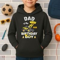 Dad Of The Birthday Boy Construction Family Matching Kids Hoodie thumb 2