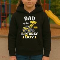 Dad Of The Birthday Boy Construction Family Matching Kids Hoodie thumb 3