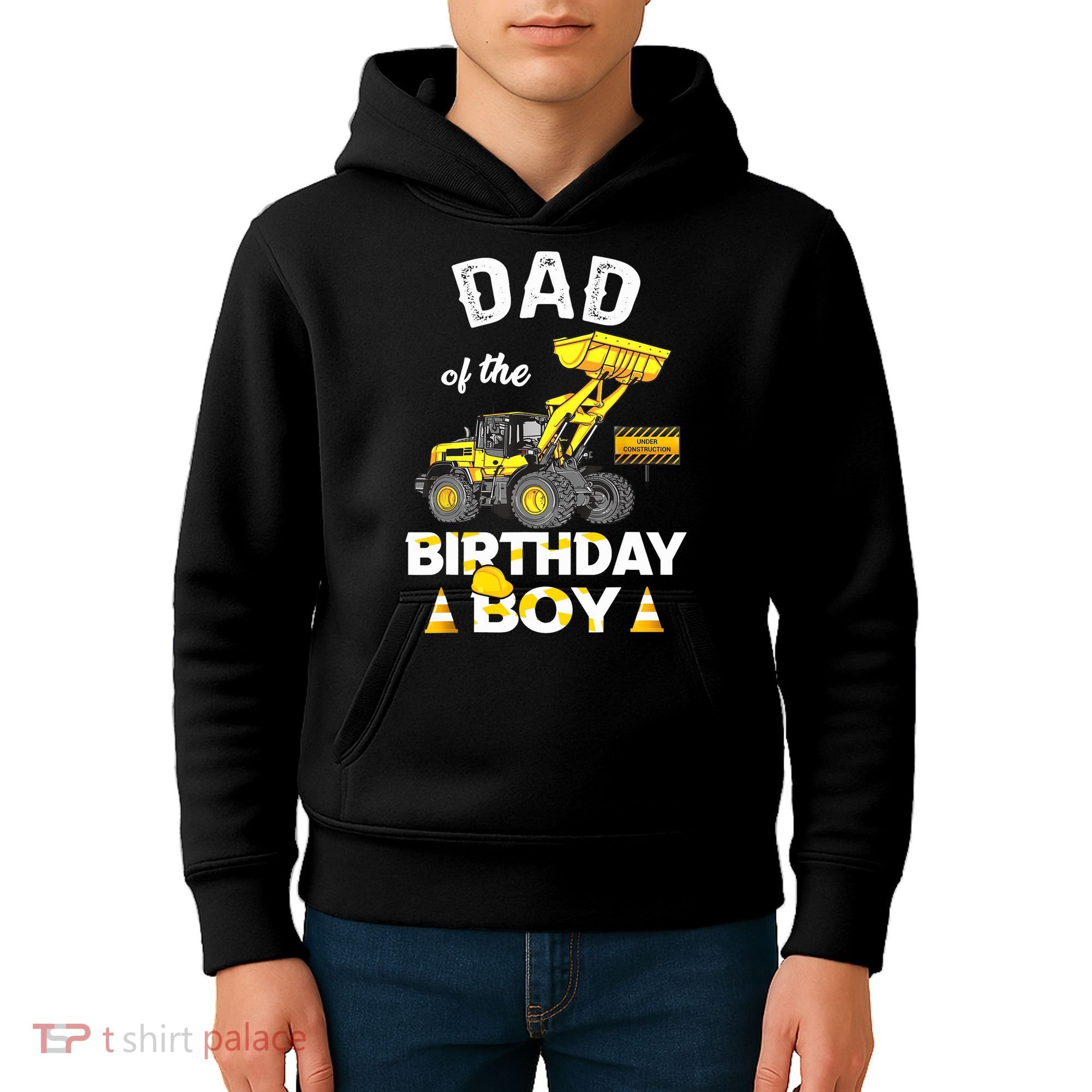 Dad Of The Birthday Boy Construction Family Matching Kids Hoodie