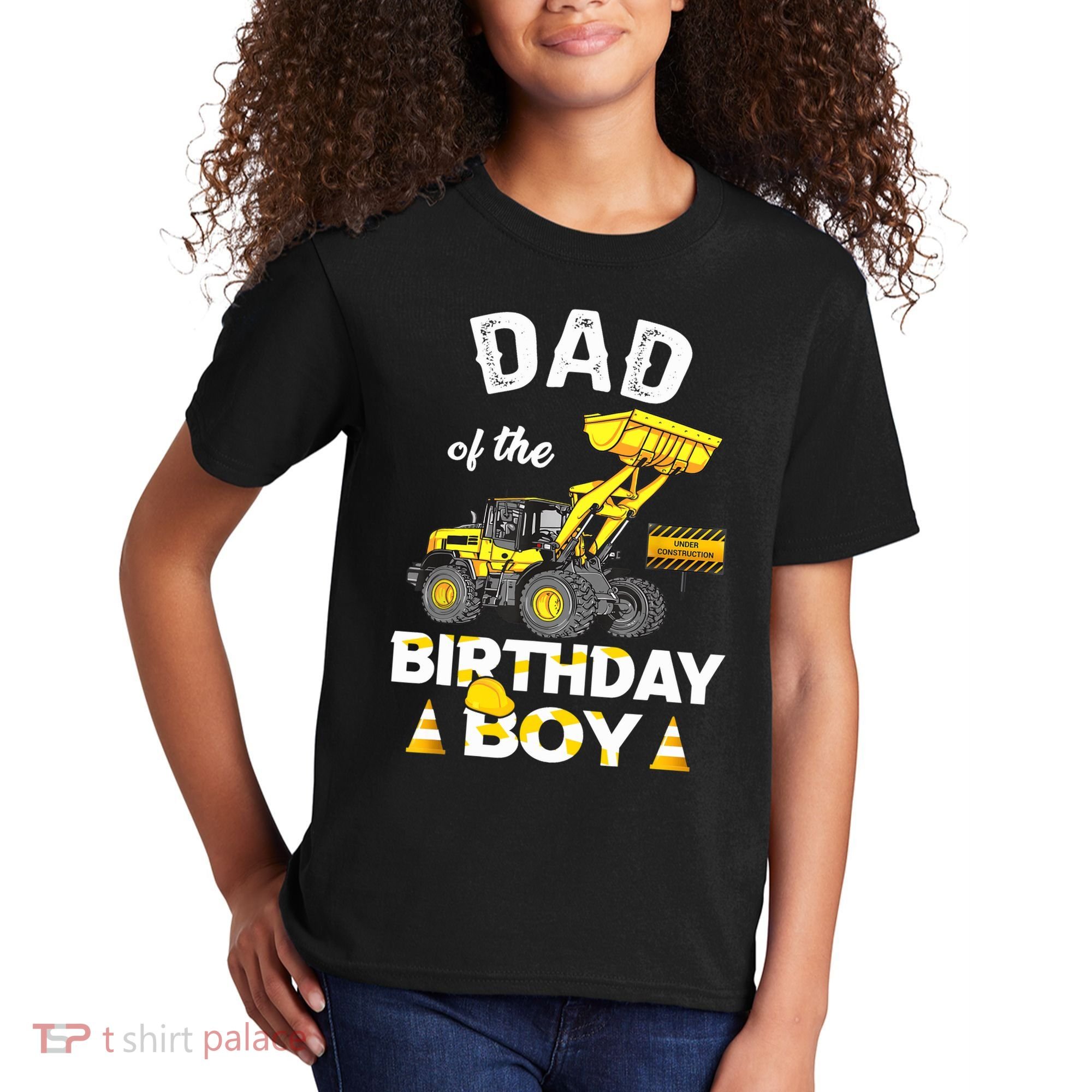 Dad Of The Birthday Boy Construction Family Matching Kids T-Shirt