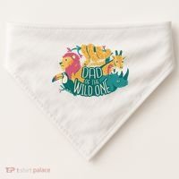 Dad Of The Wild One Birthday USA-Made Doggie Bandana thumb 0