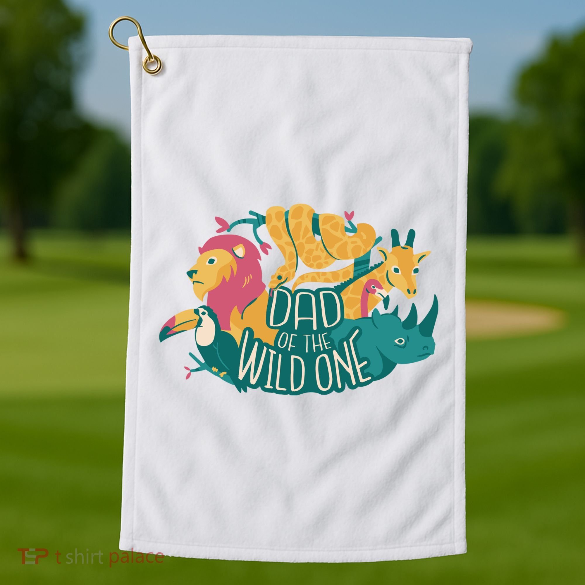 Dad Of The Wild One Birthday Golf Towel