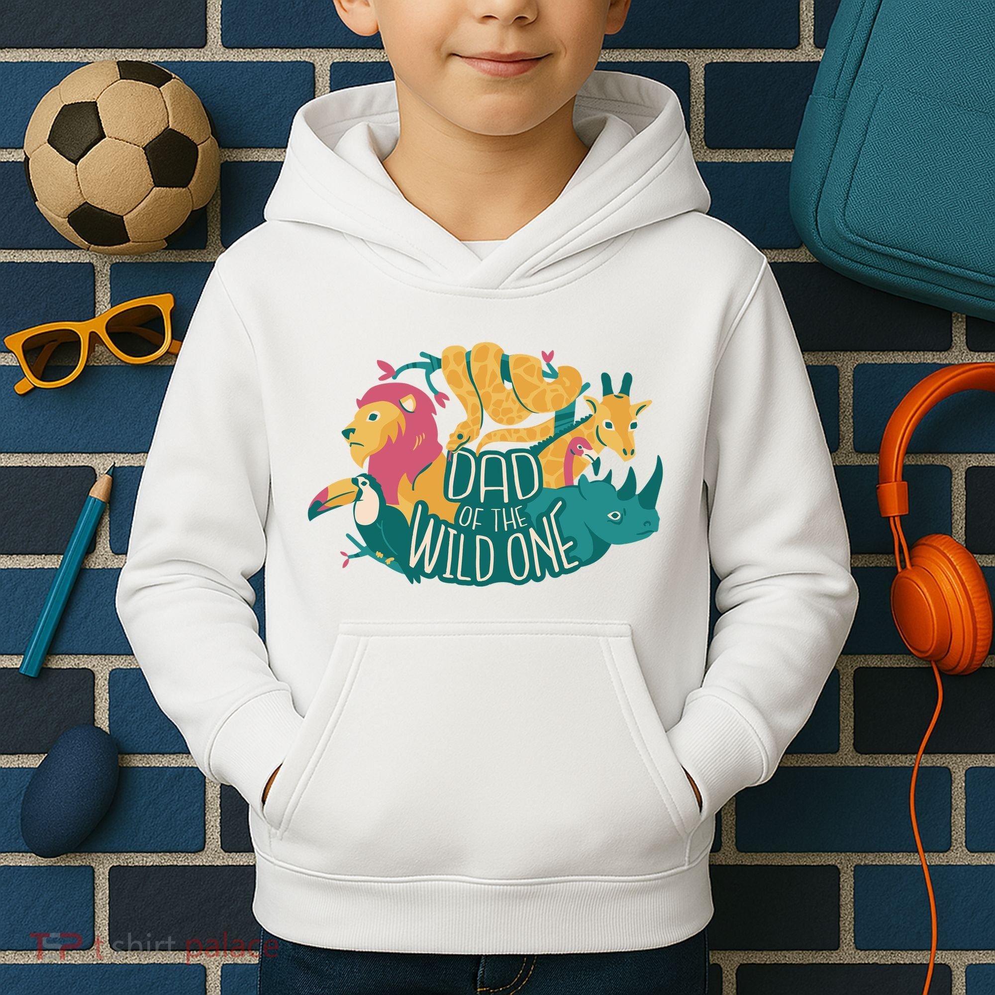 Dad Of The Wild One Birthday Kids Hoodie