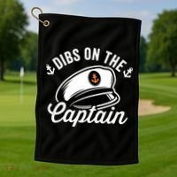 Dibs on The Captain Funny Captain Wife Golf Towel thumb 1