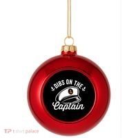 Dibs on The Captain Funny Captain Wife Plastic Christmas Ball Ornament thumb 0