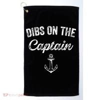 Dibs On The Captain Funny Captain Wife Quote Golf Towel thumb 0