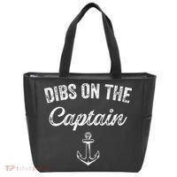 Dibs On The Captain Funny Captain Wife Quote Tote Bag thumb 0