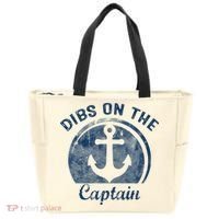 Dibs On The Captain Funny Boating Captain Wife Tote Bag thumb 0