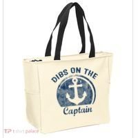 Dibs On The Captain Funny Boating Captain Wife Tote Bag thumb 2