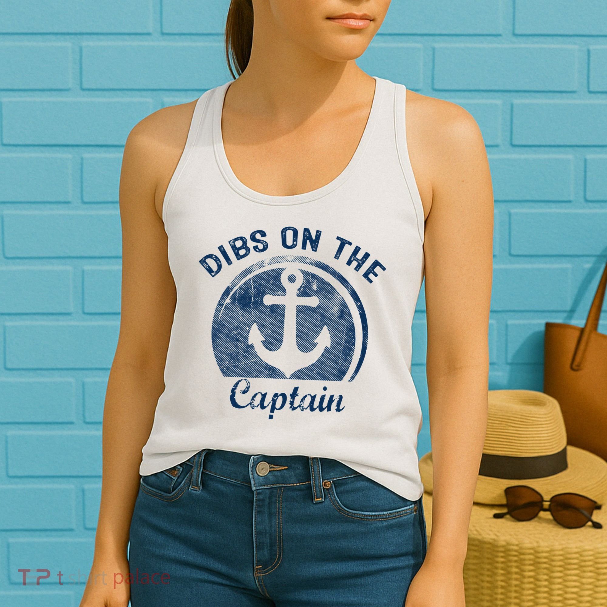 Dibs On The Captain Funny Boating Captain Wife Women's Tank Top