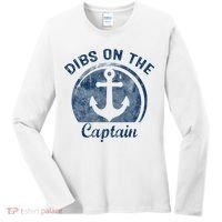 Dibs On The Captain Funny Boating Captain Wife Women's Long Sleeve Shirt thumb 0