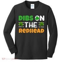 Dibs On The Redhead Ireland Irish Proud St Patrick Day Kids Long Sleeve Shirt thumb 0