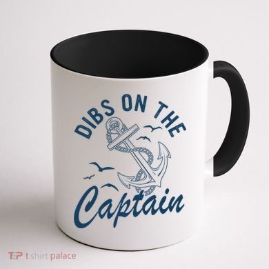 Dibs On The Captain Funny Boating Captain Gift Coffee Mug back