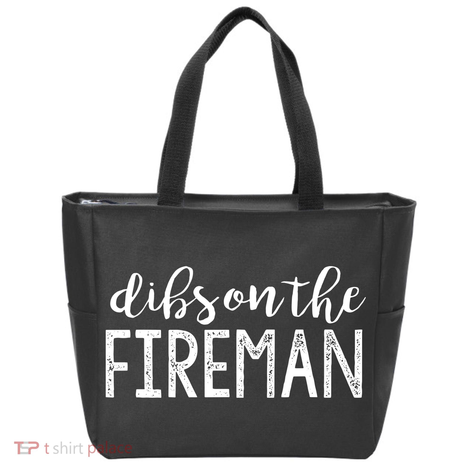 Dibs On The Fireman Funny Wife Girlfriend Firefighter Gift Tote Bag