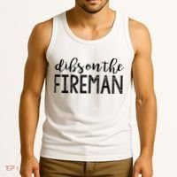 Dibs On The Fireman Funny Wife Girlfriend Firefighter Gift Tank Top thumb 3