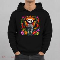 Day Of The Dead Sugar Skull Skeleton Monarch Butterfly Hoodie thumb 0