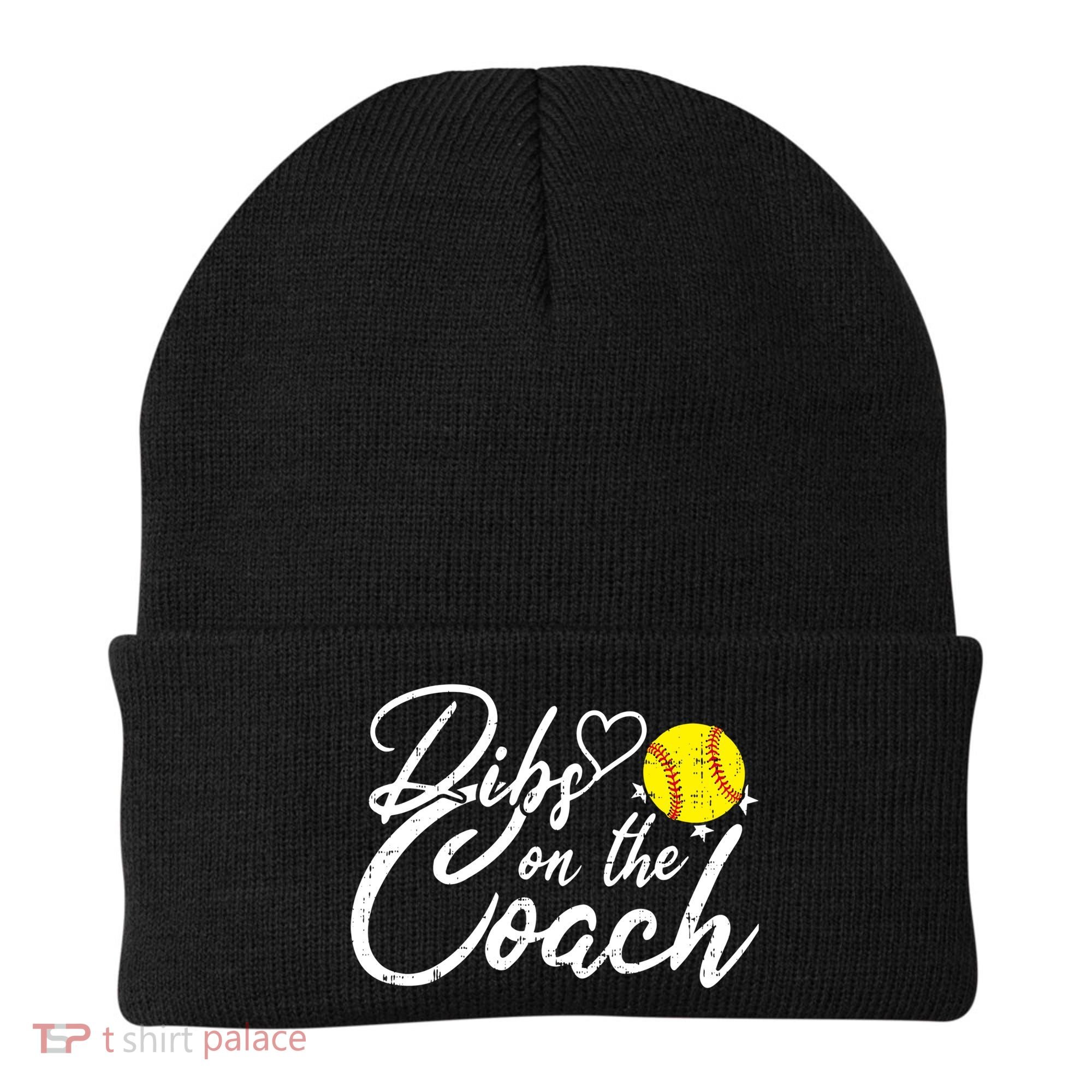 Dibs On The Coach Funny Coach's Wife Softball Gift Beanie