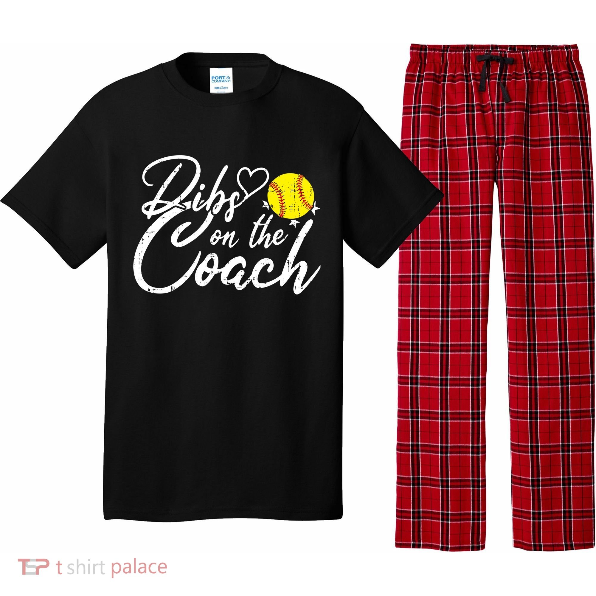 Dibs On The Coach Funny Coach's Wife Softball Gift Pajama Set