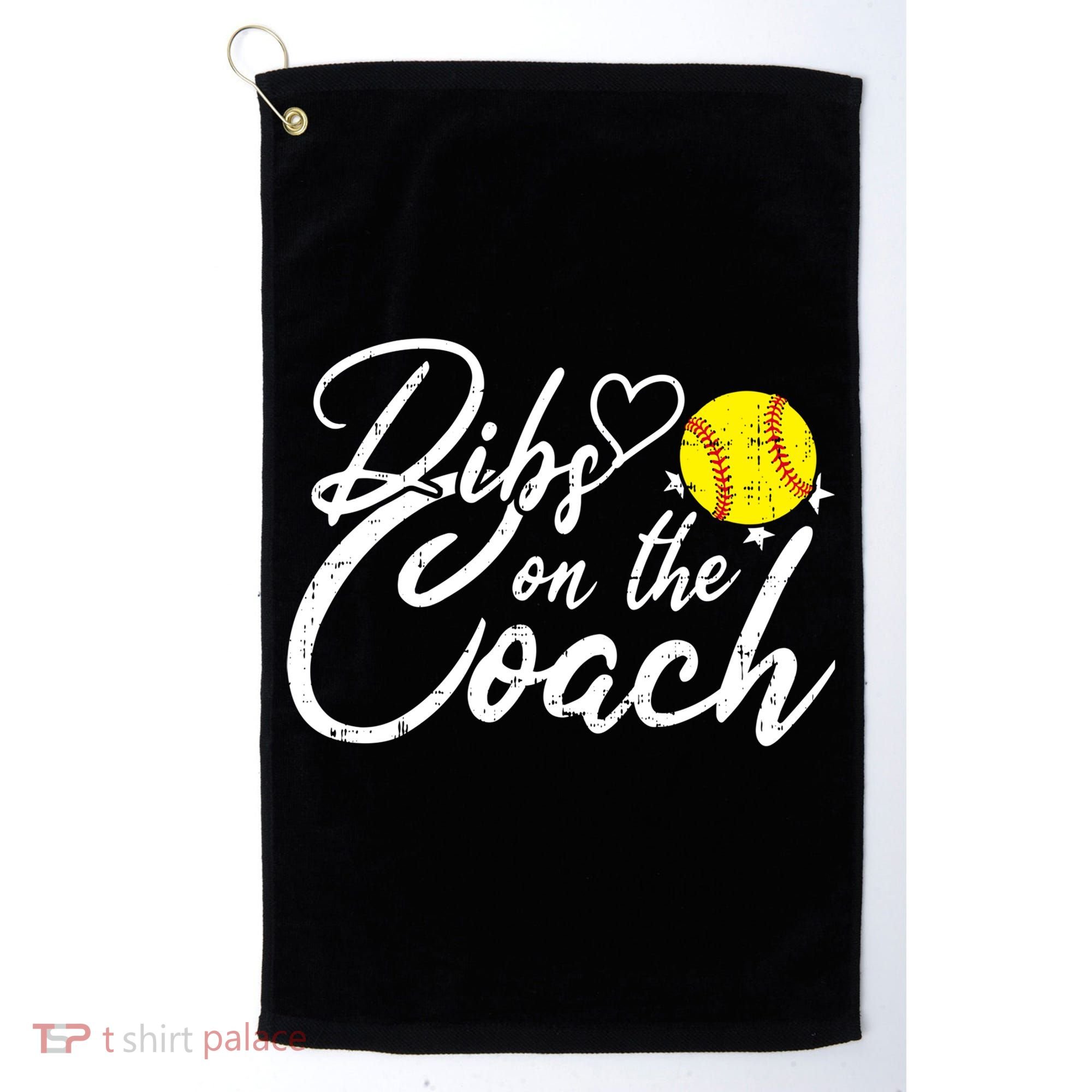 Dibs On The Coach Funny Coach's Wife Softball Gift Golf Towel