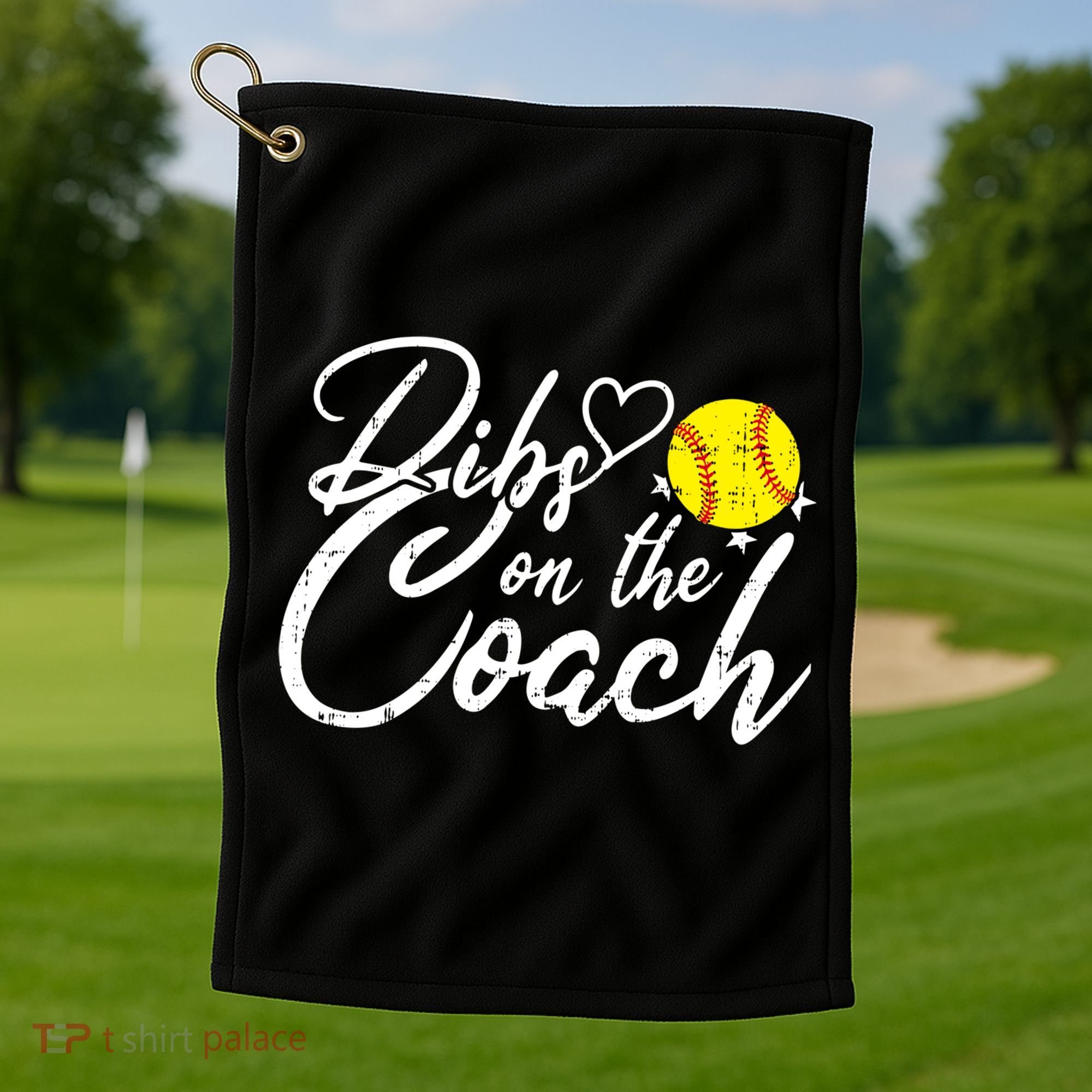 Dibs On The Coach Funny Coach's Wife Softball Gift Golf Towel