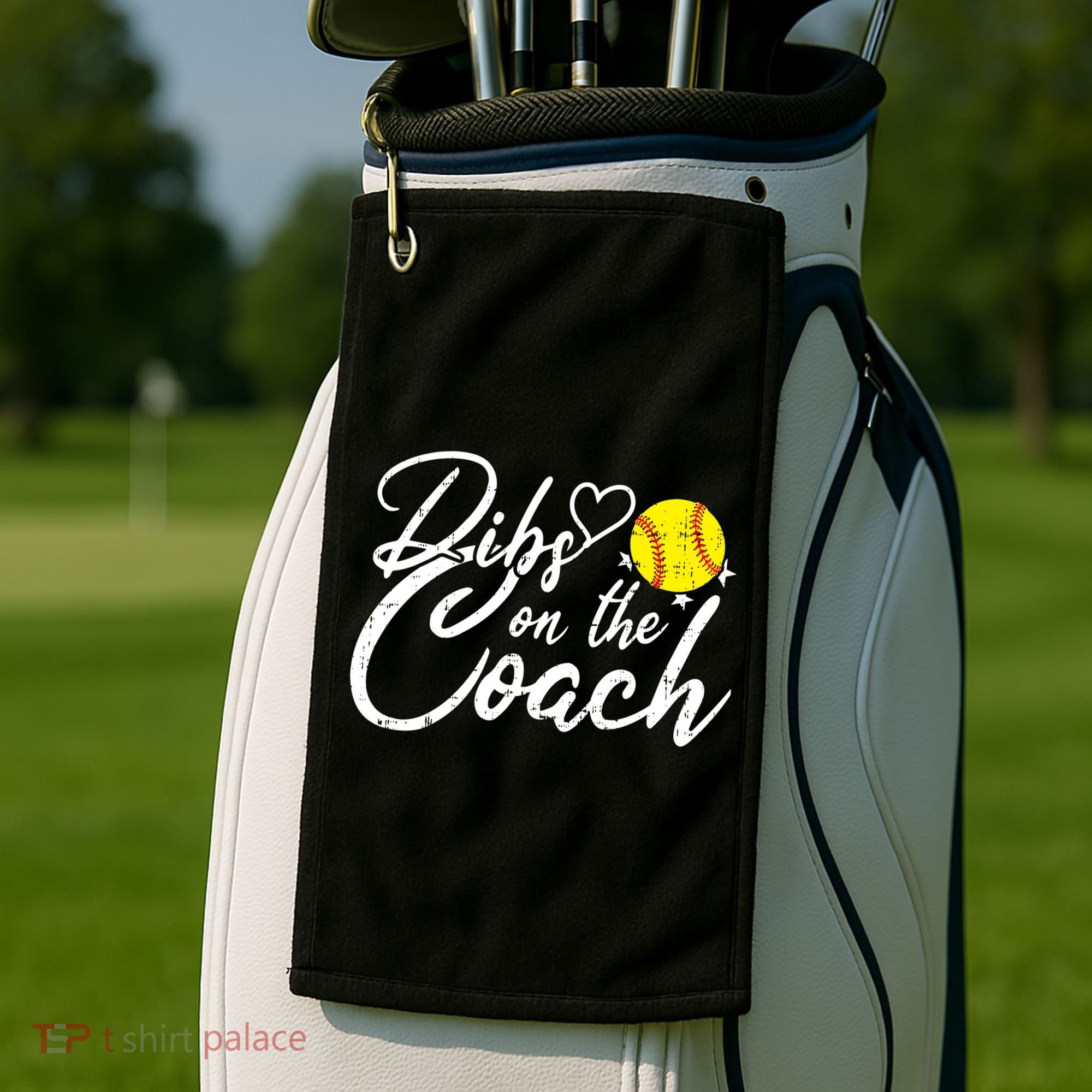 Dibs On The Coach Funny Coach's Wife Softball Gift Golf Towel