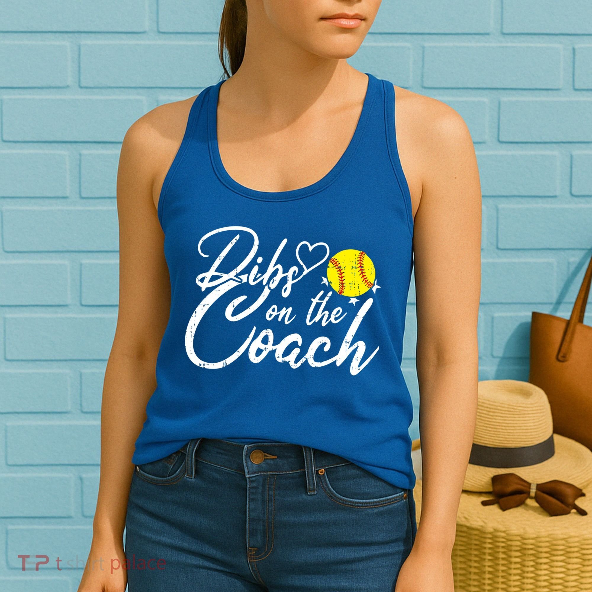 Dibs On The Coach Funny Coach's Wife Softball Gift Women's Tank Top