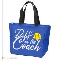 Dibs On The Coach Funny Coach's Wife Softball Gift Tote Bag thumb 3