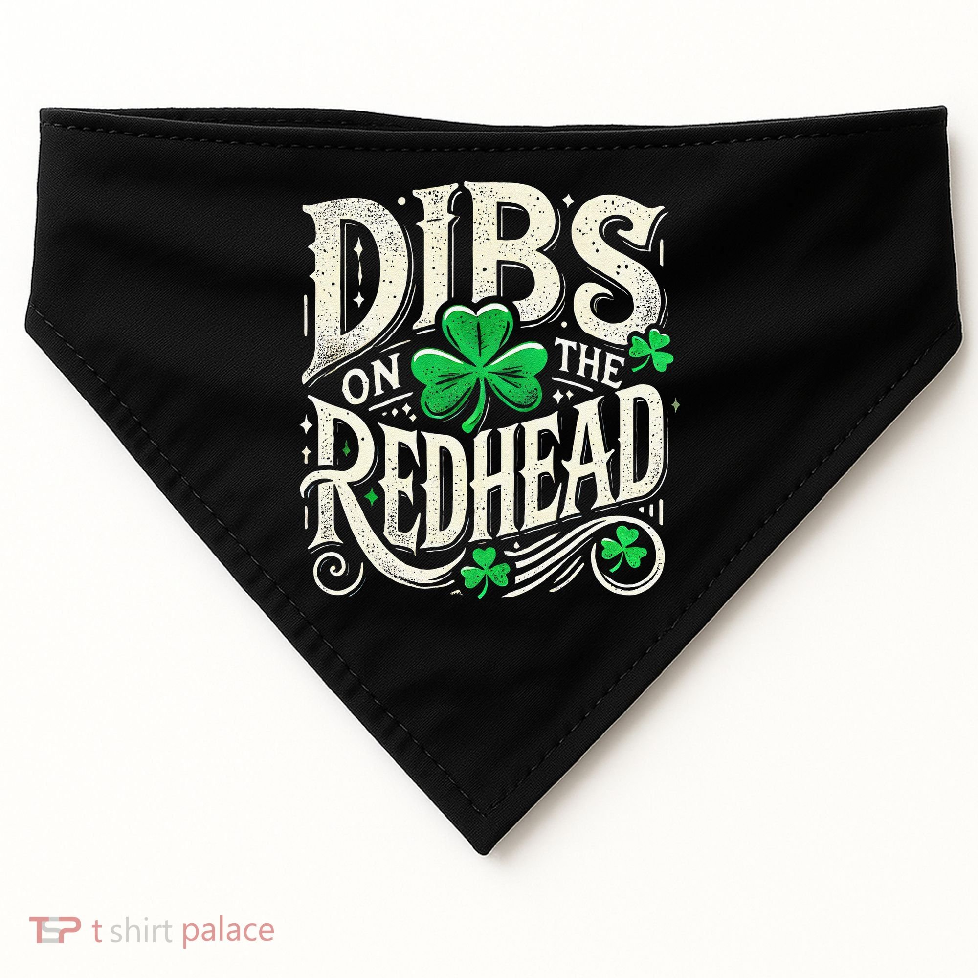 Dibs On The Redhead Funny St Patricks Day Drinking USA-Made Doggie Bandana
