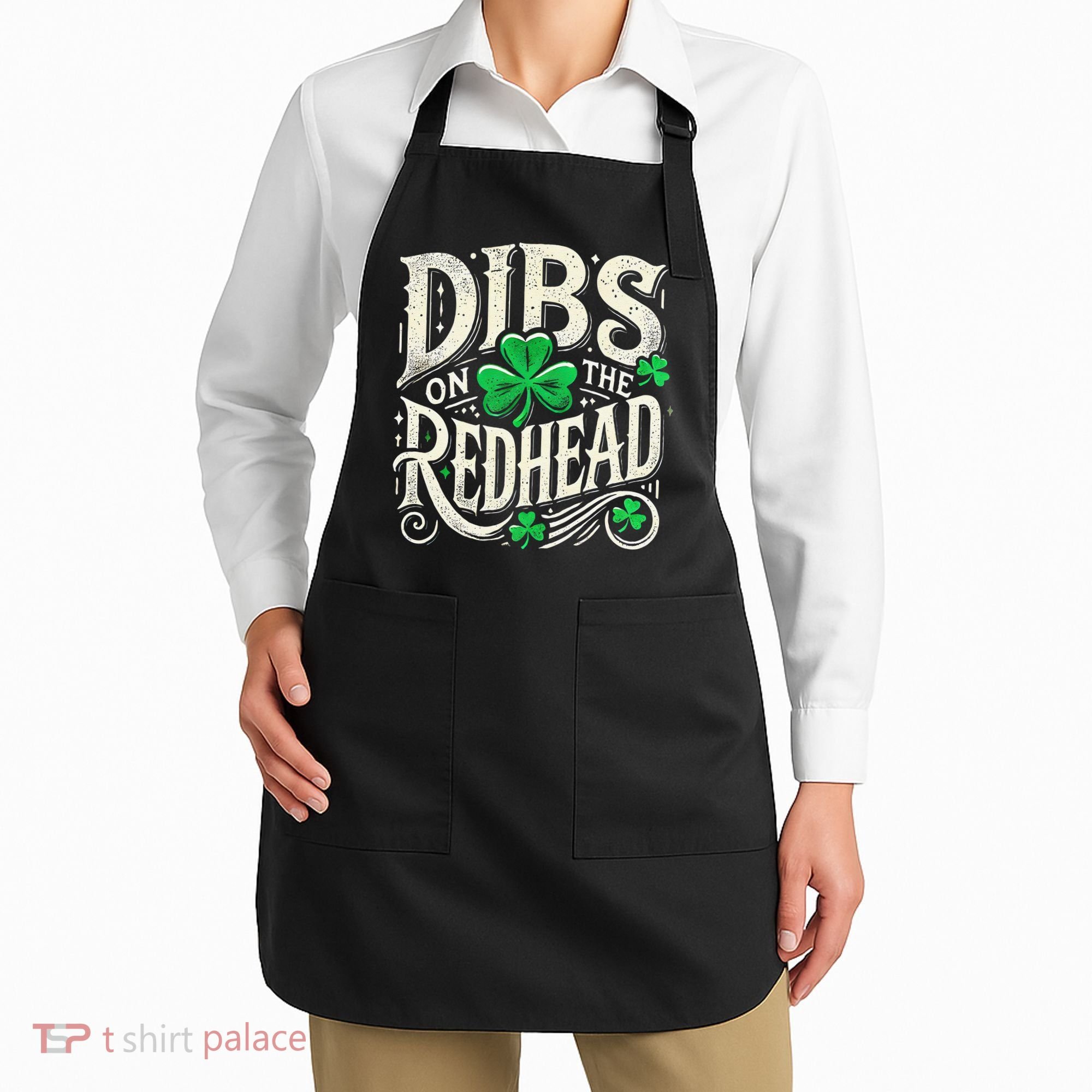 Dibs On The Redhead Funny St Patricks Day Drinking Apron