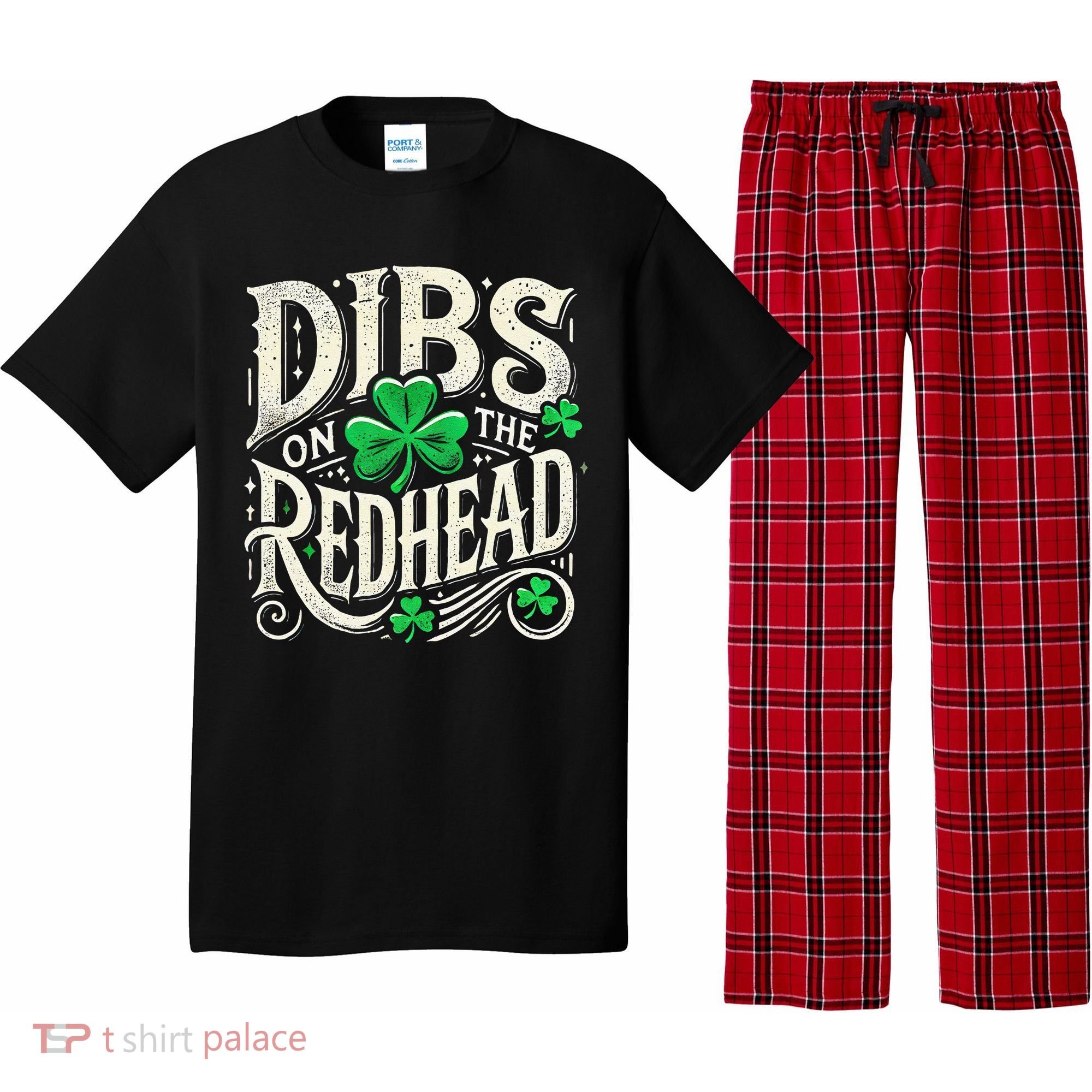 Dibs On The Redhead Funny St Patricks Day Drinking Pajama Set