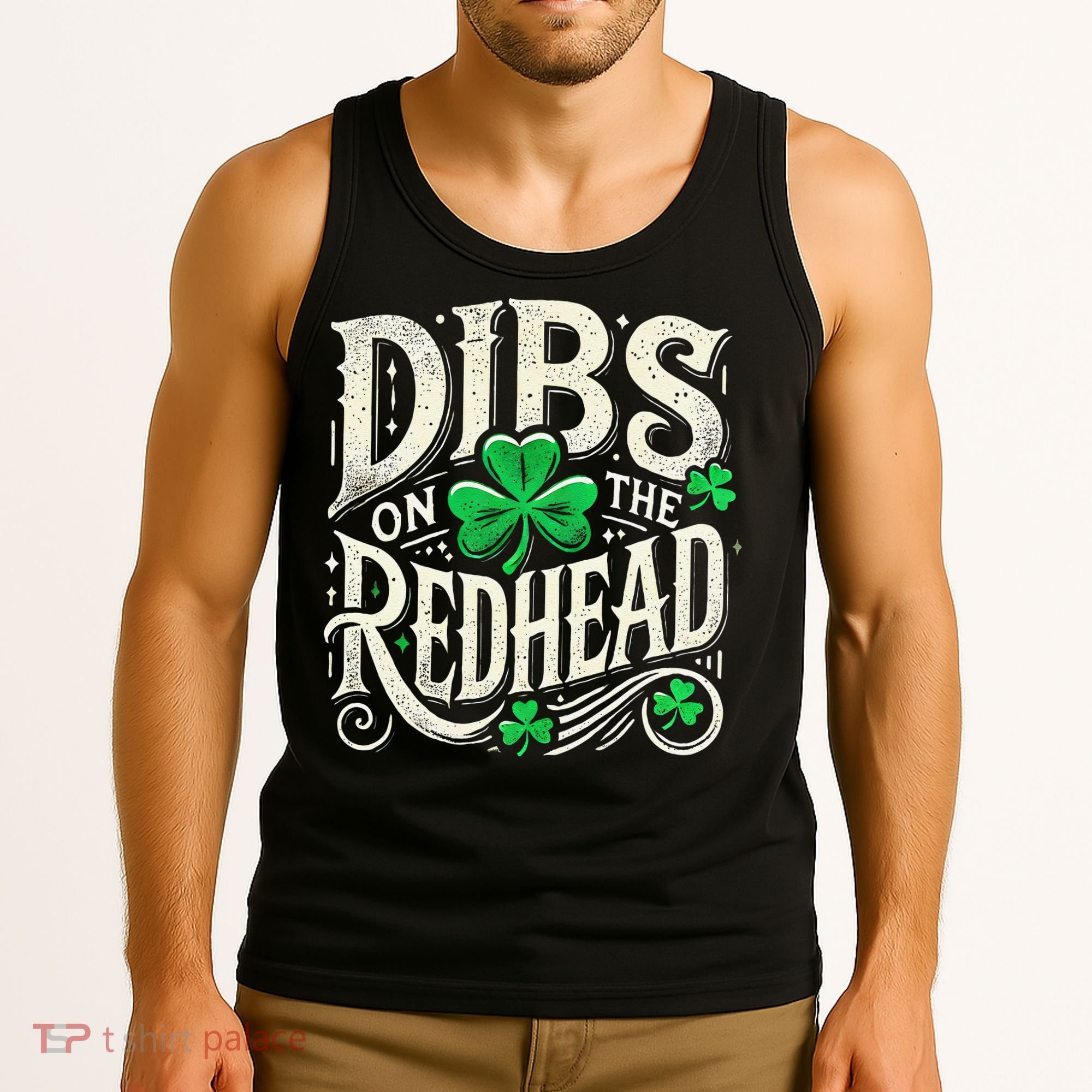 Dibs On The Redhead Funny St Patricks Day Drinking Tank Top
