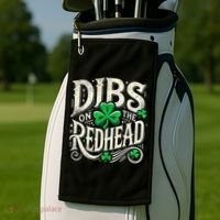 Dibs On The Redhead Funny St Patricks Day Drinking Golf Towel thumb 2