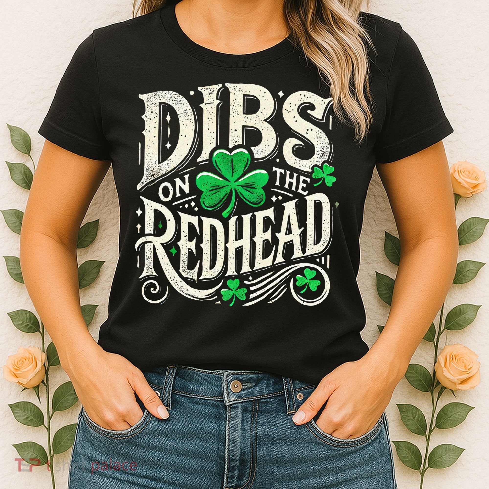 Dibs On The Redhead Funny St Patricks Day Drinking Women's T-Shirt
