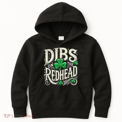 Dibs On The Redhead Funny St Patricks Day Drinking Kids Hoodie