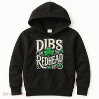 Dibs On The Redhead Funny St Patricks Day Drinking Kids Hoodie thumb 0