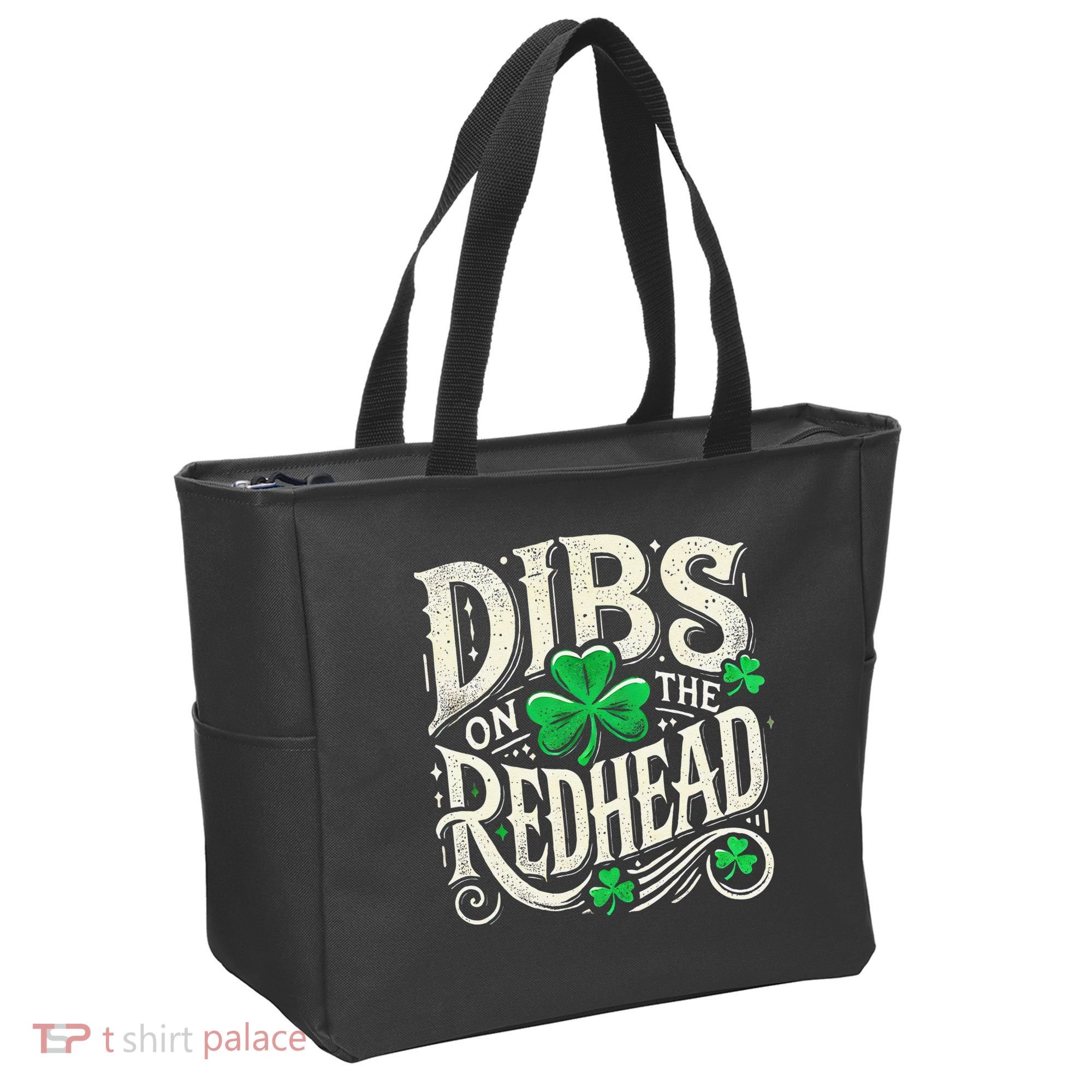 Dibs On The Redhead Funny St Patricks Day Drinking Tote Bag